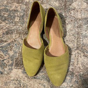 Madewell Green Snakeskin Print Leather Flats